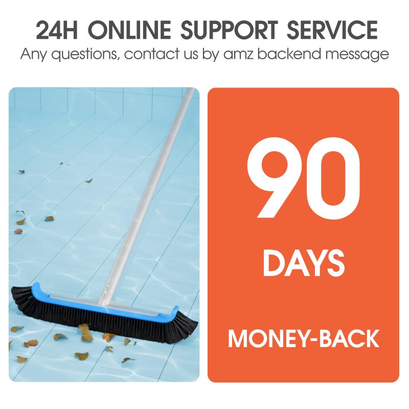 TidyMister Pool Brush 17.5'' Heavy Duty Swimming Pool Brushes for Cleaning Pool Walls & Tiles & Floors & Corners Scrub Brush Head Reinforced Aluminum Back (Pole Not Included) - Image 4