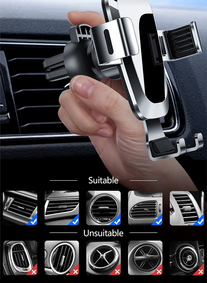 Gravity Car Mount for Mobile Phone Holder Car Air Vent Clip Stand Cell Phone Support (Gray,Universal) - Image 3