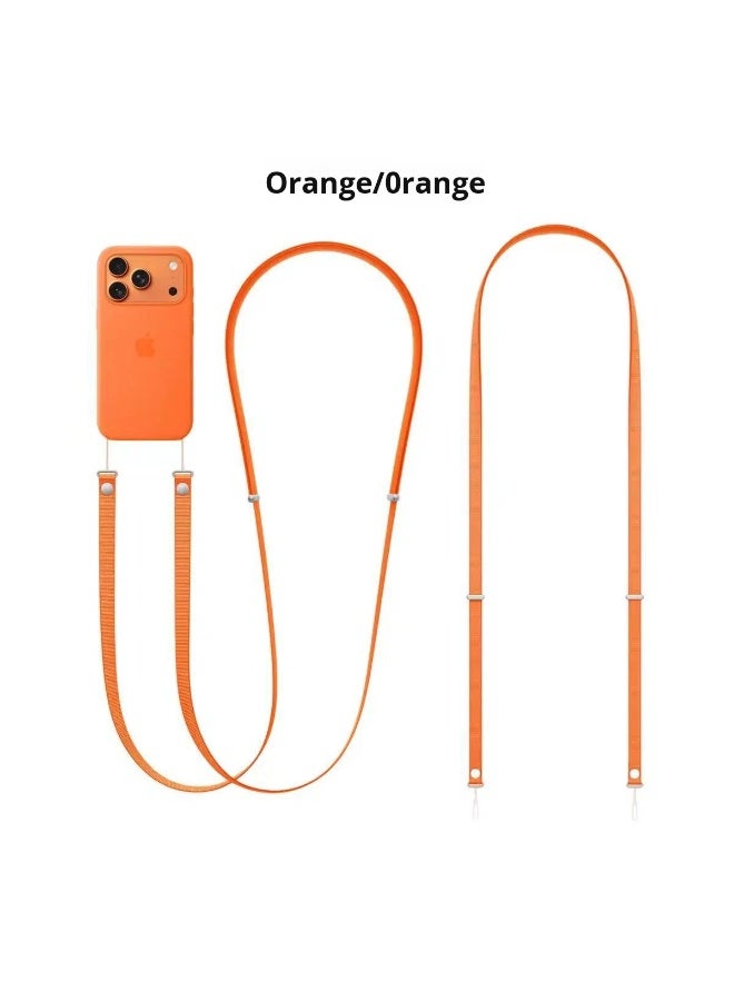 بلو فاير حزام تعليق هاتف قابل للتعديل مع غطاء مغناطيسي لآيفون 17 و 17 برو ماكس - حزام كتف آمن وحر اليدين، حامل هاتف عصري وعملي للسفر والعمل والأنشطة الخارجية بلون كوزميك أورانج - Image 2