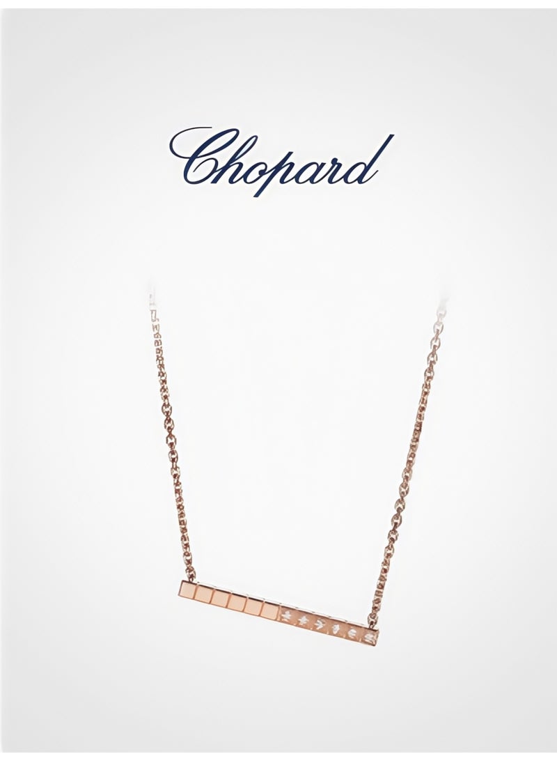Chopard 18K Rose Gold Diamond Little Ice Cube Necklace, Couple's Gift​ - Image 1