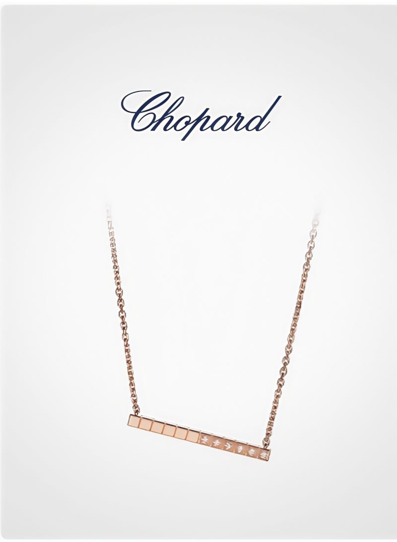 Chopard 18K Rose Gold Diamond Little Ice Cube Necklace, Couple's Gift​ - Image 2