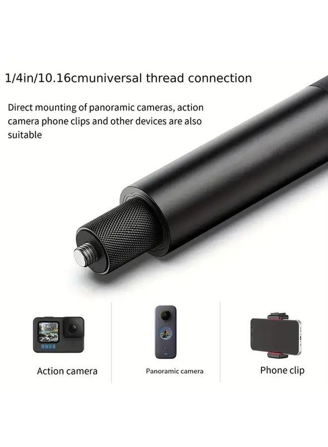 Black Bullet Time Extension Rod Panoramic Sports Camera Invisible Selfie Stick For Mobile Phone Photography - Image 3