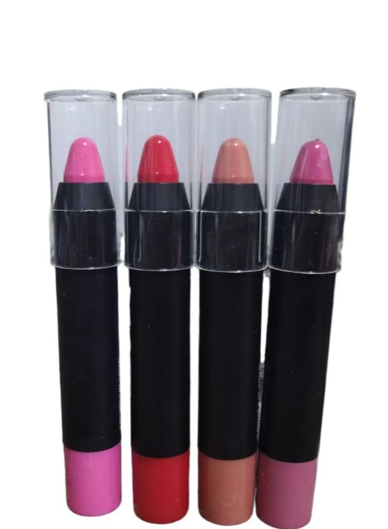 Generic Lip Stick 4 Colors Set for Girls With Lip Balm And Protection From Cracks  - Image 1