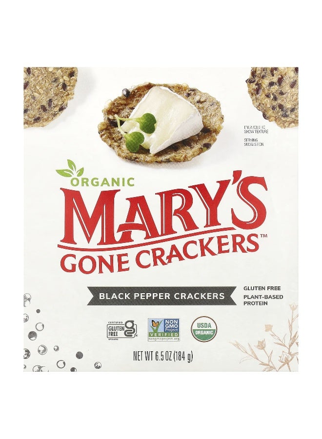 Mary's Gone Crackers Mary's Gone Crackers, Organic Black Pepper Crackers, 6.5 oz (184 g)  - Image 1