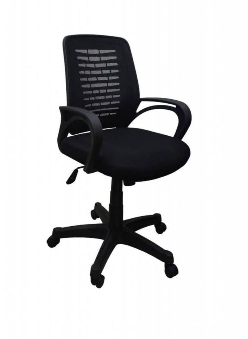 Generic Generic Black Ergonomic Mesh Medical Office Chair with Armrests - Adjustable Swivel Office Chair for Home and Business  - Image 1