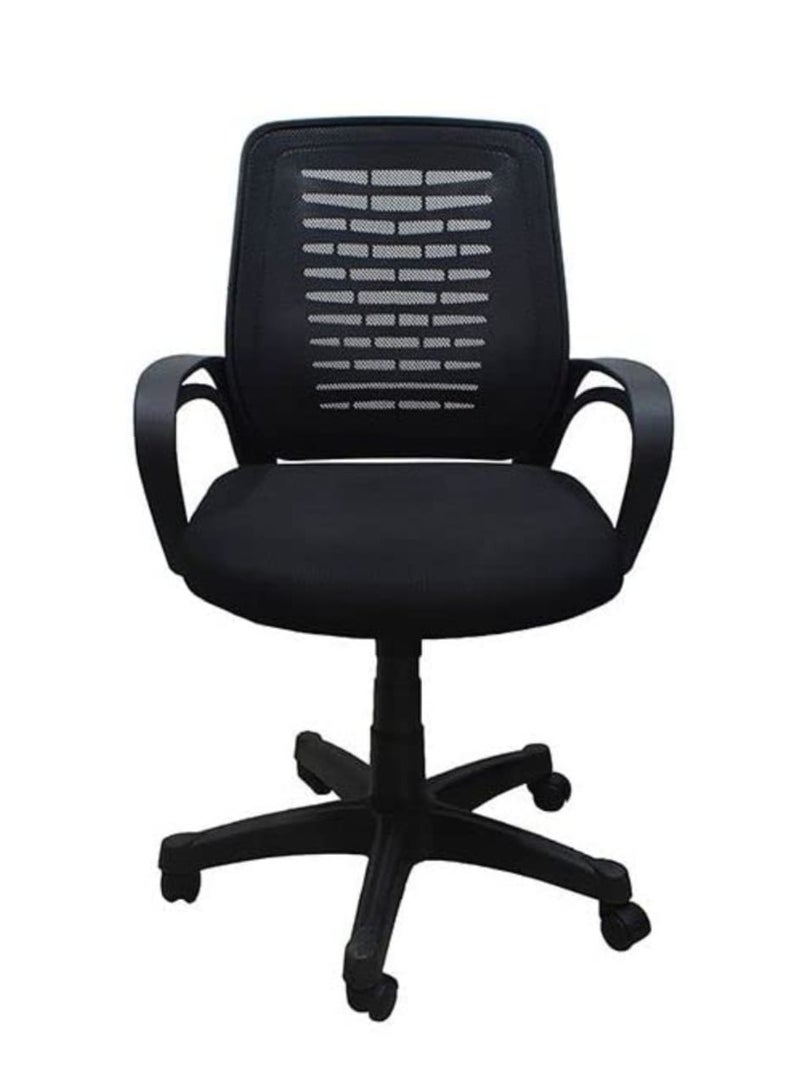 Generic Generic Black Ergonomic Mesh Medical Office Chair with Armrests - Adjustable Swivel Office Chair for Home and Business  - Image 3