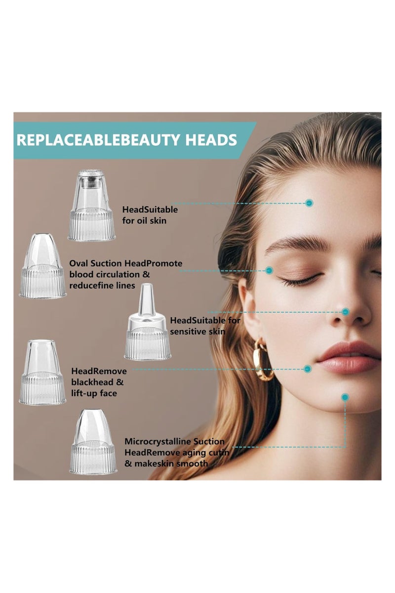 2025 ADAK Electric Blackhead Remover Vacuum – 5 Adjustable Suction Levels + Probes, USB Rechargeable Facial Pore Cleaner, Acne Extractor & Skin Care Device for Adults (Extra 4 Pcs Tools) - Image 5