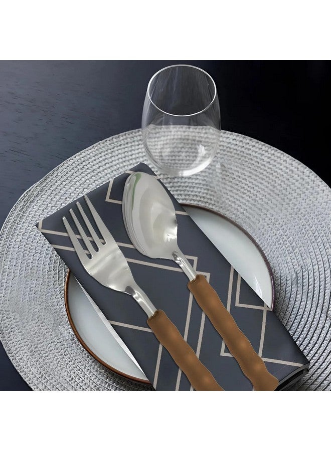 Parage 25 Pieces Stainless Steel Cutlery Set with Storage Box/Spoon Set/Spoon Stand for Kitchen and Dining Table (Contains: 6 Table Spoons, 6 Forks, 6 Soup Spoons, 6 Tea Spoons, 1 Stand) (Brown) - Image 5