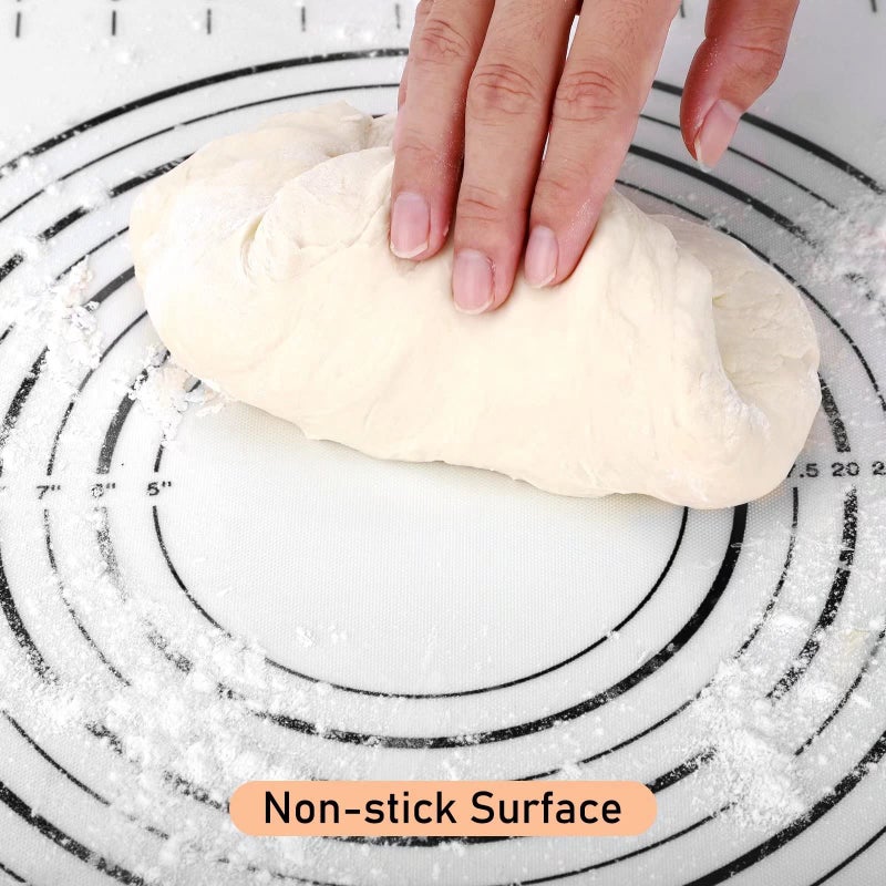 Quellance Silicone Baking Mat Extra Large, Pastry Mat with Measurement, Kitchen Counter Mat for Pie Crust, Pizza and Cookies - BPA Free Oven Liner/Kneading Matts,16" x 24", Black - Image 3