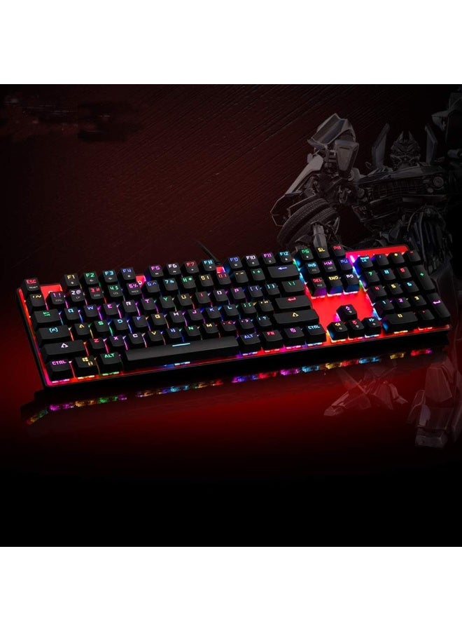 موتوسبيد لوحة مفاتيح ميكانيكية للألعاب CK104 RGB - مفاتيح بنية - إضاءة RGB كاملة - مفاتيح كاملة مضادة للظلال (أحمر) - Image 2