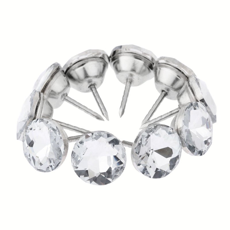 Mgoodoo 16mm(5/8'') Diamond Upholstery Tacks, 10PCS Crystal Pins Nails Studs Buttons for Tufted Sofa Bed Headboard CorkBoard Furniture Decoration - Image 1