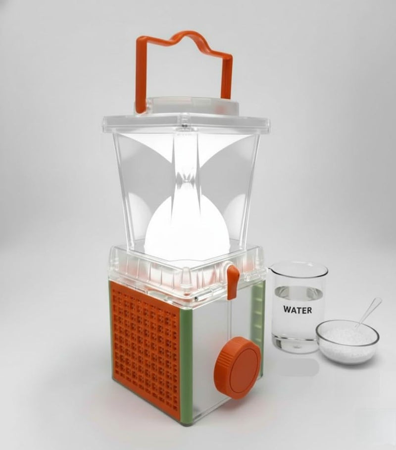 JWWYJ Environmentally Conscious Lighting, Saltwater Camping Lantern - Survival & Emergency Outdoor Ligh Simply add Salt Water to Activate The Light. It's That Easy - Image 1