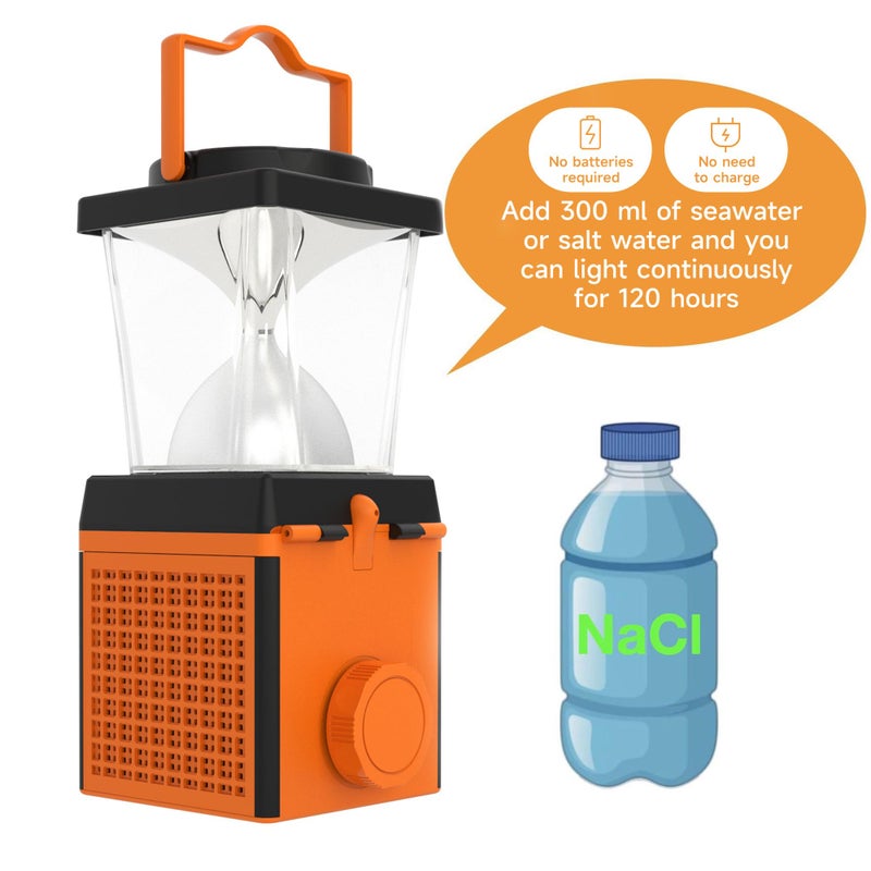 JWWYJ Environmentally Conscious Lighting, Saltwater Camping Lantern - Survival & Emergency Outdoor Ligh Simply add Salt Water to Activate The Light. It's That Easy - Image 2