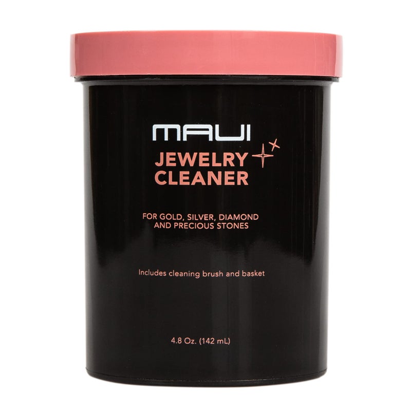 Maui Liquid Jewelry Cleaner Solution for Gold, Silver, Diamond. Safety Solution Comes with a Basket and Brushes for Extra Cleaning. NOT Guaranteed to Work on All Jewelry - Image 1