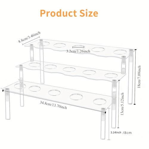 ELEGICKLIP 15 Holes Cupcake Stand Ice Cream Cone Holder Stand with 3 Layers Clear Acrylic 126inch Diameter for Parties and Displays - Image 3