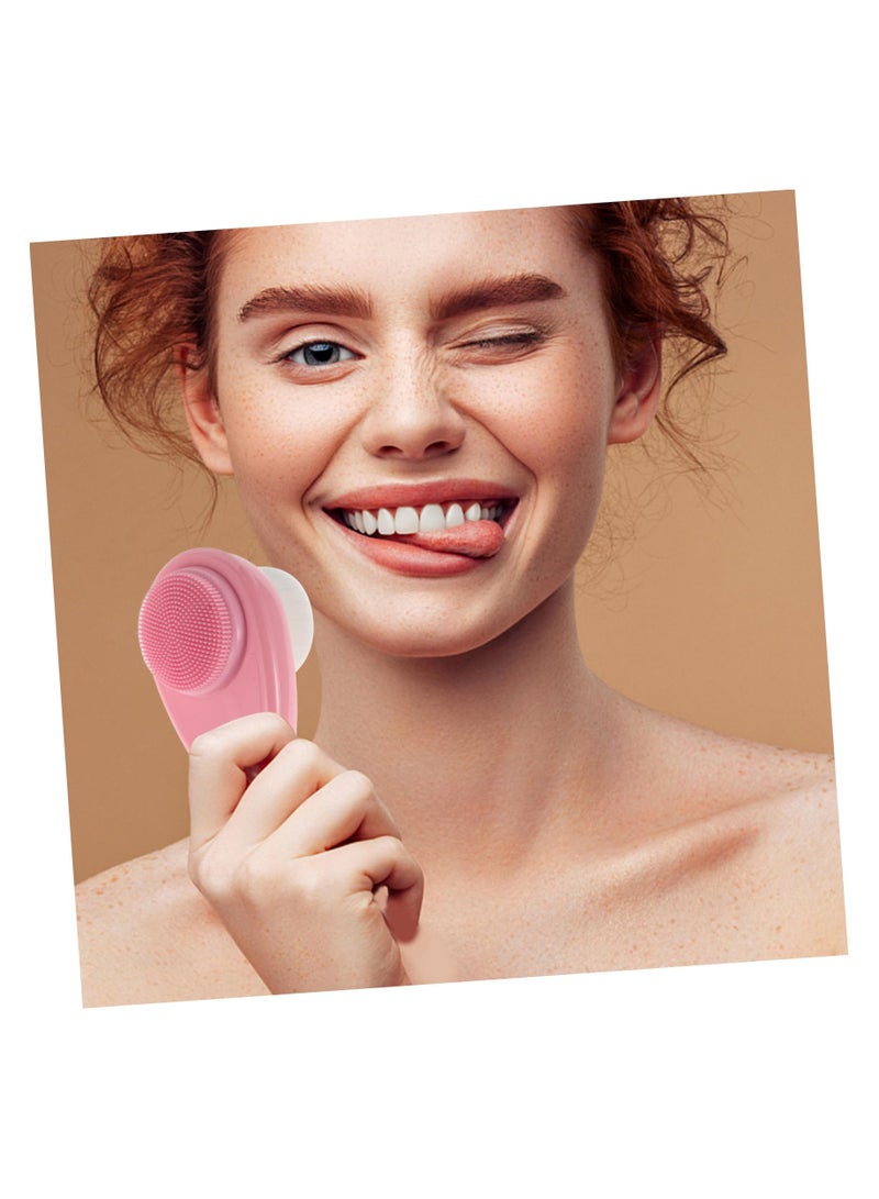 Generic Silicone Face Scrubber Brush Dual Sided Manual Face Cleaner for Women Gentle Skin Exfoliator Portable Skincare Tool  - Image 2