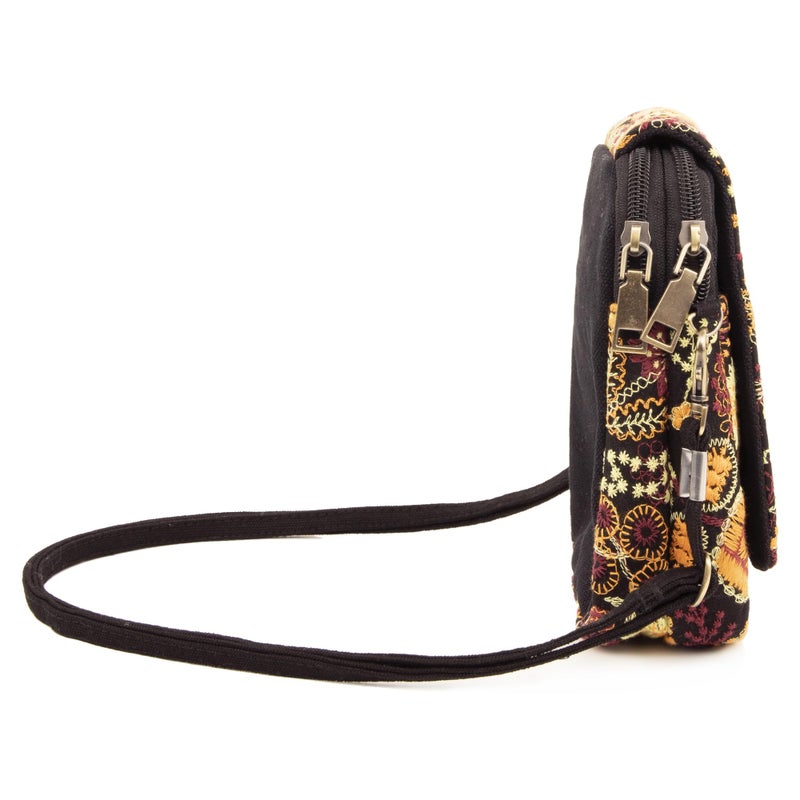SILKAREA Small Crossbody Bags for Women Cell Phone Purse Wallet Vintage Canvas Embroidery Travel Handbag Shoulder Bag - Image 3