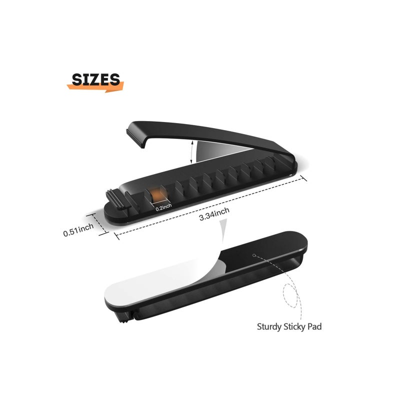 Zikra Cable Clips, 3 Pack Cord Organizer Charger Cable Management for Organizing Home Office Desk Phone Car Cable Wire, Self Adhesive Cord Holders - Image 3