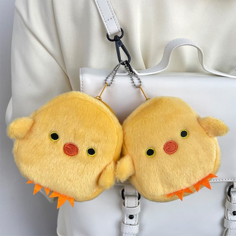 YSSZAM 1Pc Yellow Cute Cartoon Coin Purse,Creative Chicken Pig Avocado Fruit Shape Bag for Girls Mini Zipper Purse Wallets Women's Coin Purses and Pouches - Image 3
