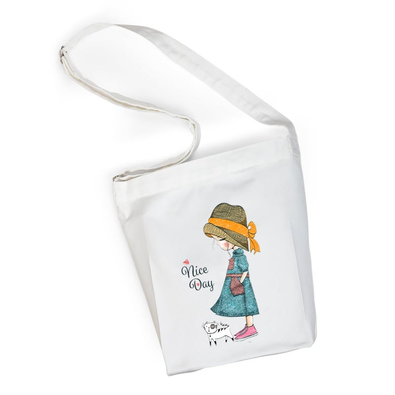 Lify حقيبة كتف قماشية كبيرة الحجم للنساء بتصميم ريترو - 1 قطعة - Image 1