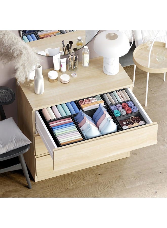 NEATERIZE Drawer Organizer Clothes Set of 12 Black - Dresser Organizer For Nursery, Bedroom, Closet - The Perfect Baby Clothes Organizer and Storage & General Nursery Organization or Dresser Drawer Organizers - Image 5