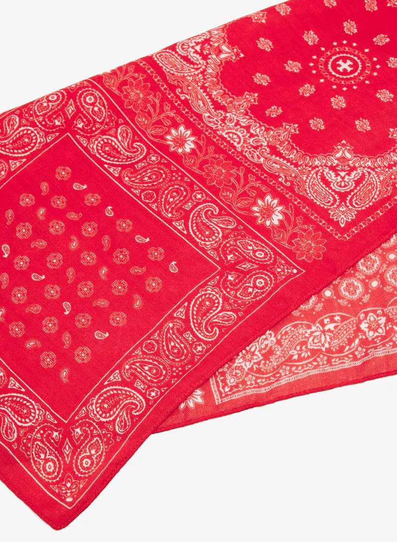 Ginger Red Silk Printed Summer Scarf for Women | Best Price UAE