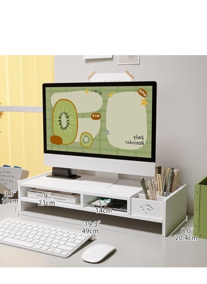 Aideli - Large Shelf Computer Storage Box High Shelf Suitable for Bedroom, School, Office (White) - Image 1