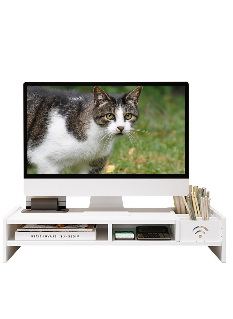 Aideli - Large Shelf Computer Storage Box High Shelf Suitable for Bedroom, School, Office (White) - Image 1
