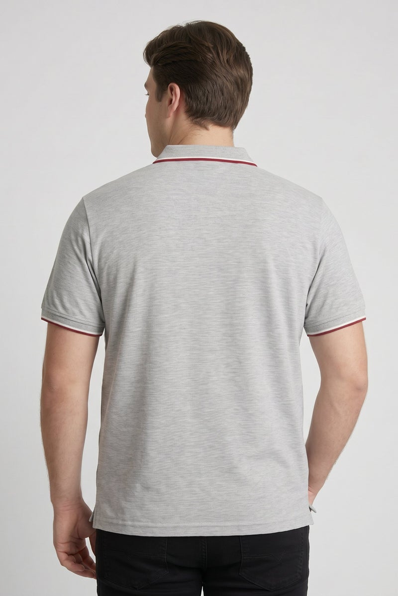 NorthLand Men Regular Fit Embroidered Short Sleeves Polo Shirt, Grey - Image 4