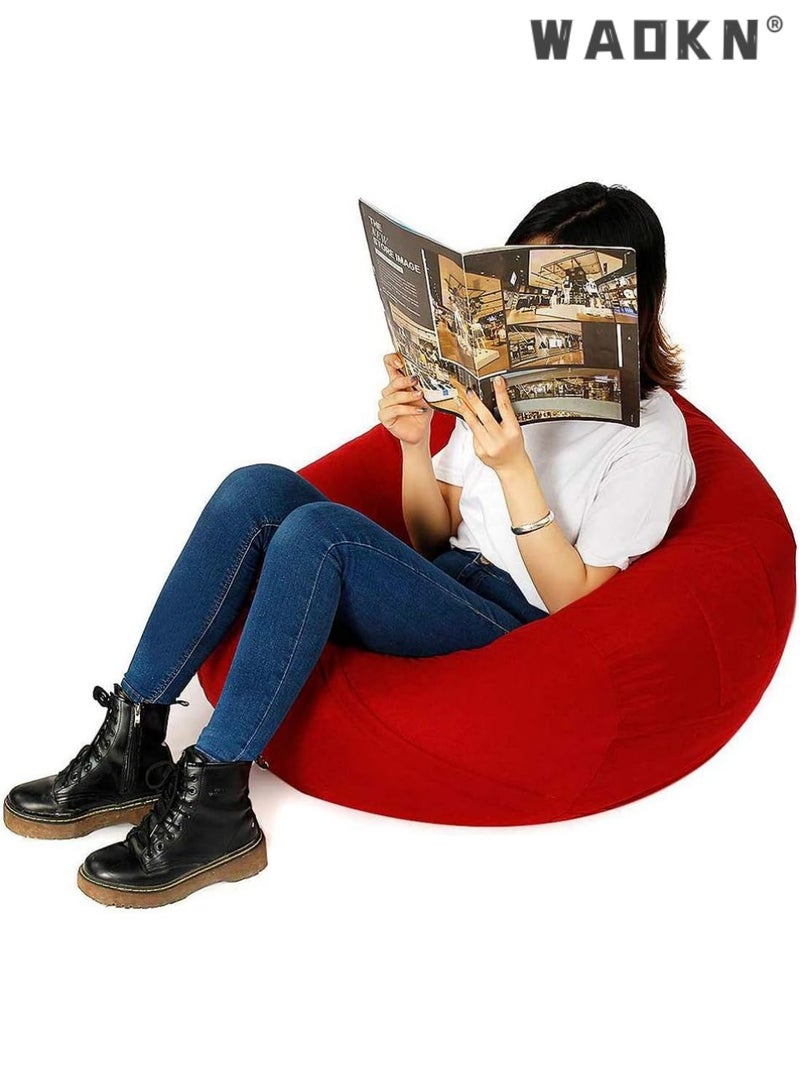 WAOKN Single Beanbag Lounge Chair (No Filler) Lazy Lounger High Back Large Bean Bag Storage Chair Cover Sack Without Filling, Lounger Bean Bag For Adults, Teens, Personal Sized Removable, Washable Cover,Bean Bag Lounger Sofa Cover, Without Filler Ergonomic Design for Body Support, Durable and Comfortable, for Kid/Adult Lazy Sofas Cover  - Image 2