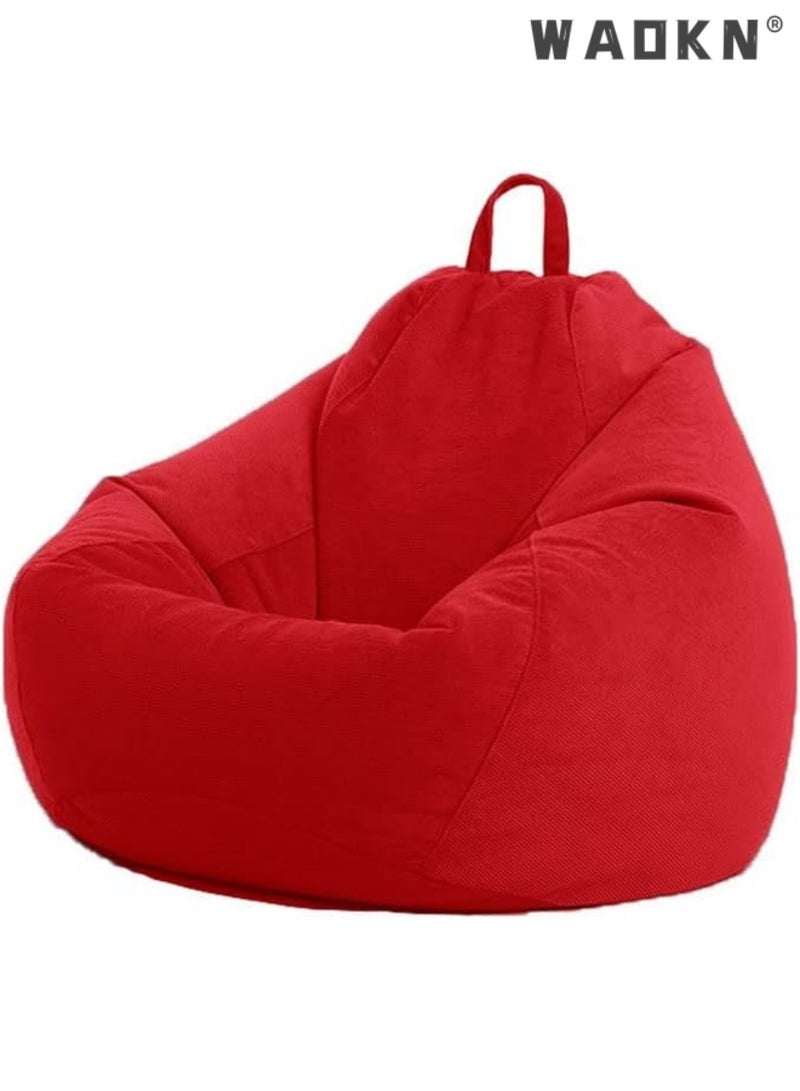 WAOKN Single Beanbag Lounge Chair (No Filler) Lazy Lounger High Back Large Bean Bag Storage Chair Cover Sack Without Filling, Lounger Bean Bag For Adults, Teens, Personal Sized Removable, Washable Cover,Bean Bag Lounger Sofa Cover, Without Filler Ergonomic Design for Body Support, Durable and Comfortable, for Kid/Adult Lazy Sofas Cover  - Image 5