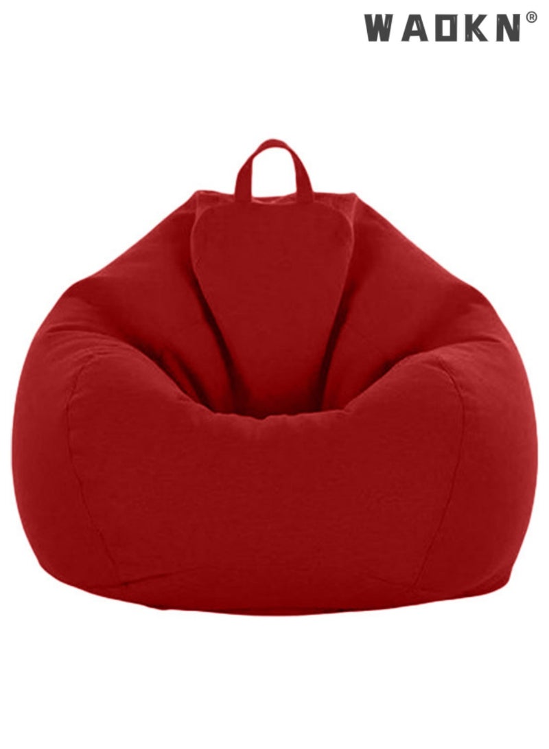 WAOKN Single Beanbag Lounge Chair (No Filler) Lazy Lounger High Back Large Bean Bag Storage Chair Cover Sack Without Filling, Lounger Bean Bag For Adults, Teens, Personal Sized Removable, Washable Cover,Bean Bag Lounger Sofa Cover, Without Filler Ergonomic Design for Body Support, Durable and Comfortable, for Kid/Adult Lazy Sofas Cover  - Image 1