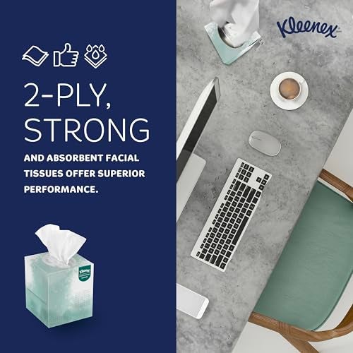 Scott مناديل كلينكس® المحترفة الطبيعية، بالجملة (21272)، 2-طبقة، بيضاء، صناديق مناديل وجه مكعبة للأعمال (90 منديل/صندوق، 36 صندوق/حالة، 3,240 منديل/حالة) - Image 5