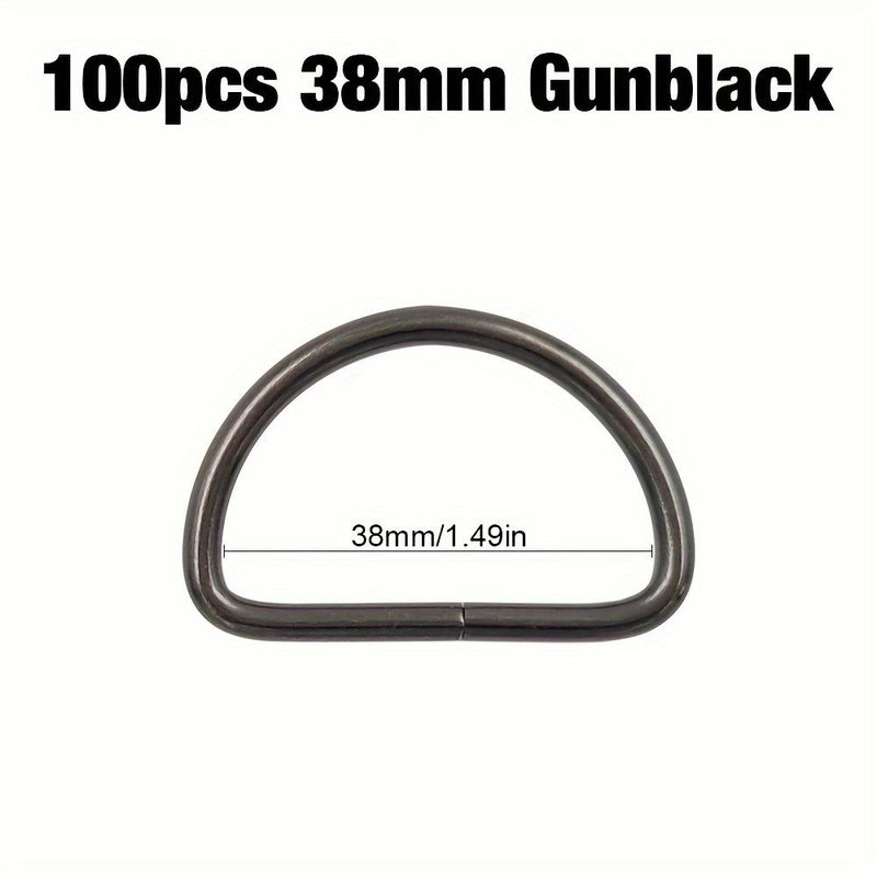 100 Grains 38mm Gun Black Metal D Buckle - Image 1