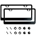 lengnoyp 2PCS Matte Black License Plate Frames 2 Holes Solid RustProof Stainless Steel License Plate Holder Lengnoyp Universal Car License Plate Cover for Women and Man with Screws Accessories - Image 2