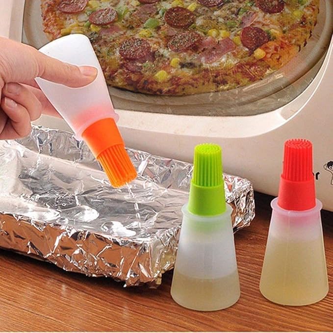 CELLEBII CELLEBII Silicon Oil Bottle Brush sauteing Baking or Grilling Frying BBQ Pen Cake Butter Bread Pastry Brush Bottle Cooking Oil Dispenser Kitchen Tools 1Pcs Multicolour  - Image 4