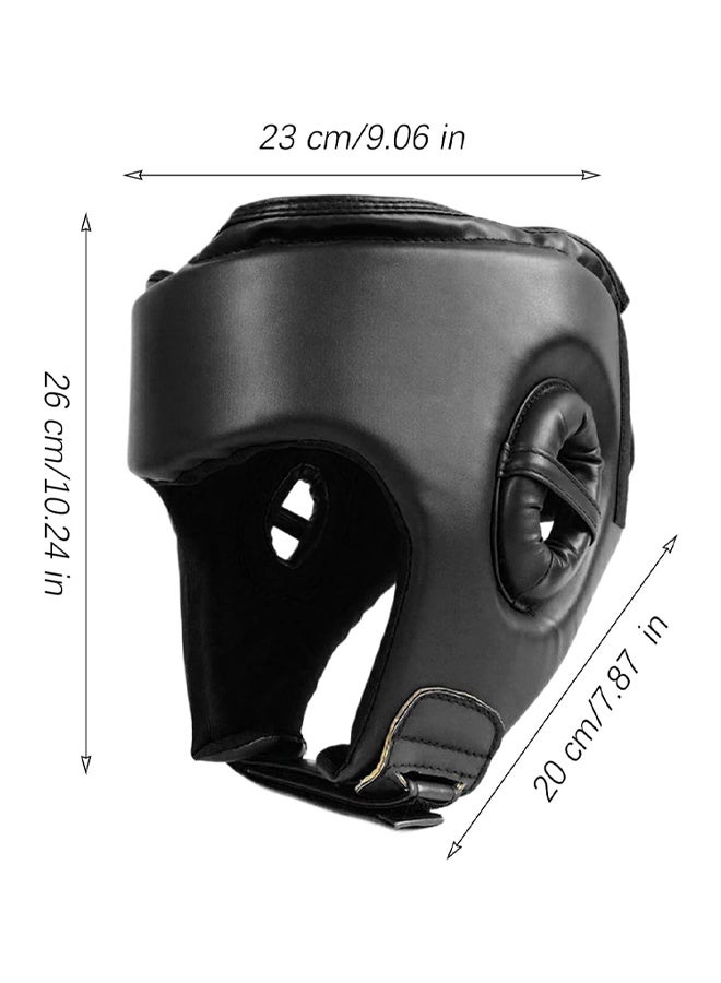 DUNISO Boxing Helmet Wrestling Training Helmet Professional Protective Training Supplies Adjustable Martial Arts Boxing Equipment Taekwondo Thickened Fighting Head Guard Black - Image 5