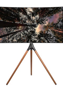 كوزارا حامل تلفزيون Artistic Easel Easel Studio مع قاعدة ثلاثية القوائم من خشب الجوز أسود  - Image 2