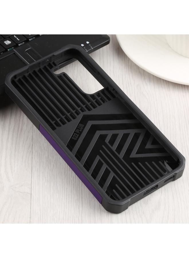 اس-توب جراب لهاتف Samsung Galaxy S22+ 5G بتصميم غطاء كاميرا منزلق مصنوع من مادة PC + TPU، جراب هاتف مقاوم للصدمات مع حامل حلقي وفتحة بطاقة - Image 3