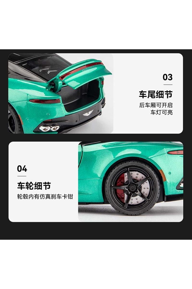 HAIZOL سيارة أستون مارتن DBS سوبركار نموذج مصبوب من سبائك الألمنيوم 1:24 – صوت واقعي، أضواء، صندوق خلفي مفتوح، نموذج عرض فاخر - Image 5