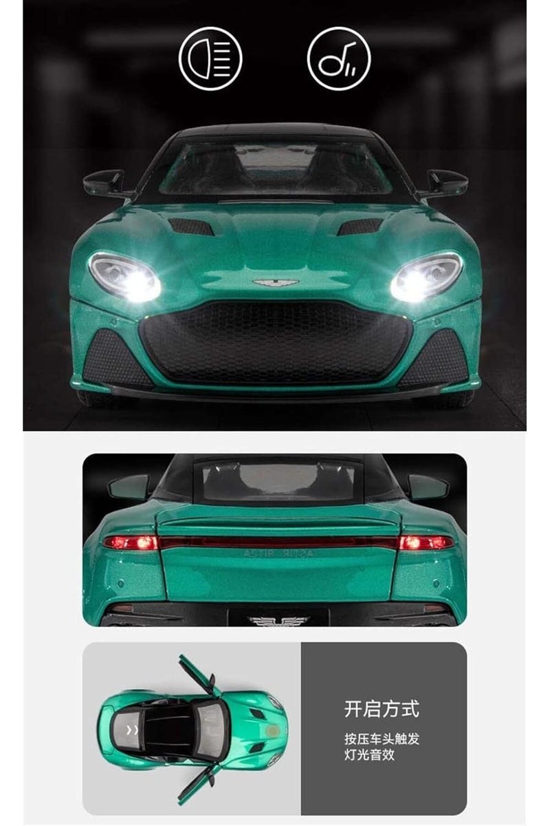 HAIZOL سيارة أستون مارتن DBS سوبركار نموذج مصبوب من سبائك الألمنيوم 1:24 – صوت واقعي، أضواء، صندوق خلفي مفتوح، نموذج عرض فاخر - Image 2