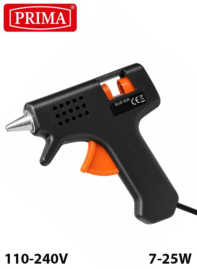 PRIMA Mini Hot Melt Glue Gun 7-25W 110-240V Electric Glue Gun for DIY Crafts Wood Paper Plastic Fabric Cardboard Quick Heating Precision Nozzle Home Repair School Projects Hobby Tool with UK Plug ERPC-PR-7W-25W. - Image 1