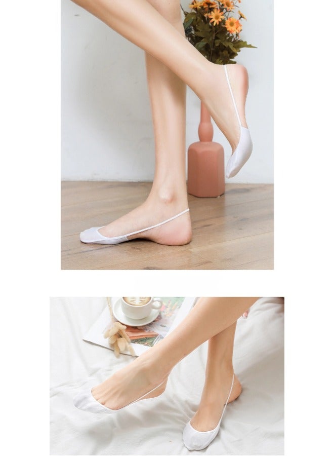 شيبشيب 4 أزواج من الجوارب النسائية قصيرة للغاية مع حزام خفي وبطانة نصفية للكعب - Image 5