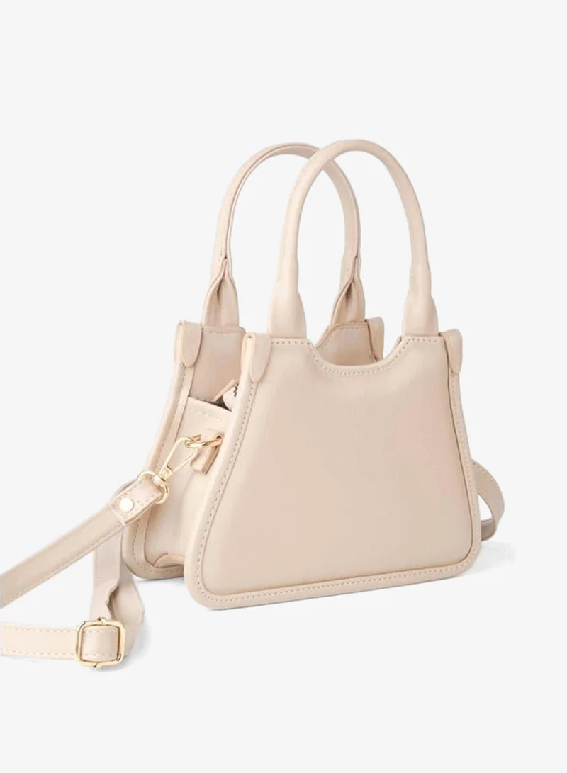 Women's Sakura Vizon Zipper Closure Small-sized Adjustable Strap Hand and Shoulder Bag.