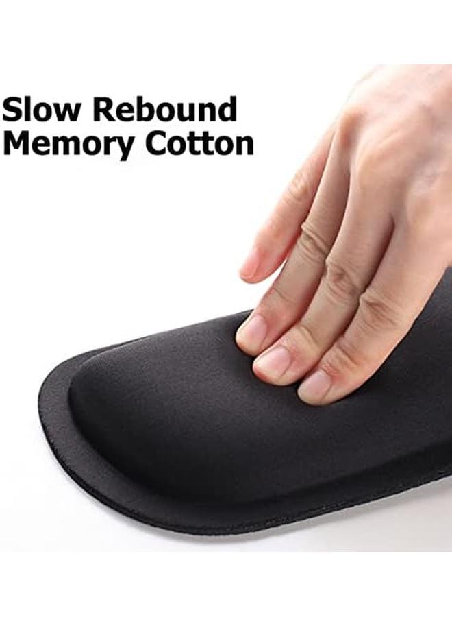 إي سي في في لوحة ماوس مريحة مع دعم مسند المعصم للوحة المفاتيح للألعاب، مجموعة دعم معصم لوحة المفاتيح من إسفنج الذاكرة غير القابل للانزلاق لسهولة الكتابة وتخفيف الألم - Image 3