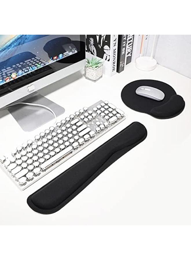 إي سي في في لوحة ماوس مريحة مع دعم مسند المعصم للوحة المفاتيح للألعاب، مجموعة دعم معصم لوحة المفاتيح من إسفنج الذاكرة غير القابل للانزلاق لسهولة الكتابة وتخفيف الألم - Image 2