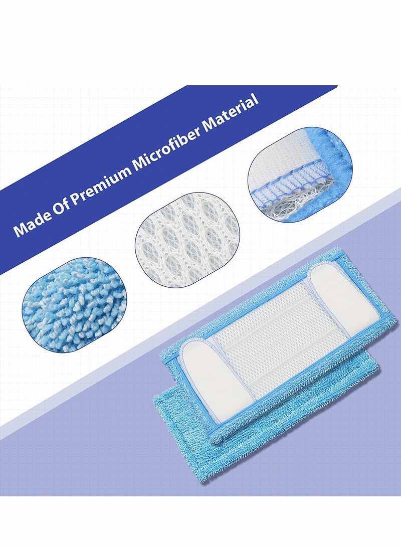 Reusable Microfiber Mop Pads for Swiffer and 10,12 Inch Flat Mops, Durable Wet and Dry Cleaning Pads for Hard Floors, 4 Pack - Image 2