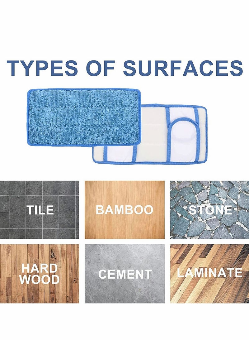 Reusable Microfiber Mop Pads for Swiffer and 10,12 Inch Flat Mops, Durable Wet and Dry Cleaning Pads for Hard Floors, 4 Pack - Image 3