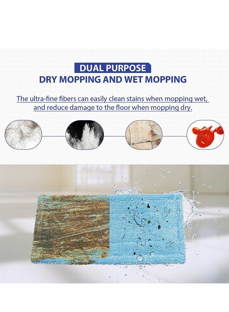 Reusable Microfiber Mop Pads for Swiffer and 10,12 Inch Flat Mops, Durable Wet and Dry Cleaning Pads for Hard Floors, 4 Pack - Image 5