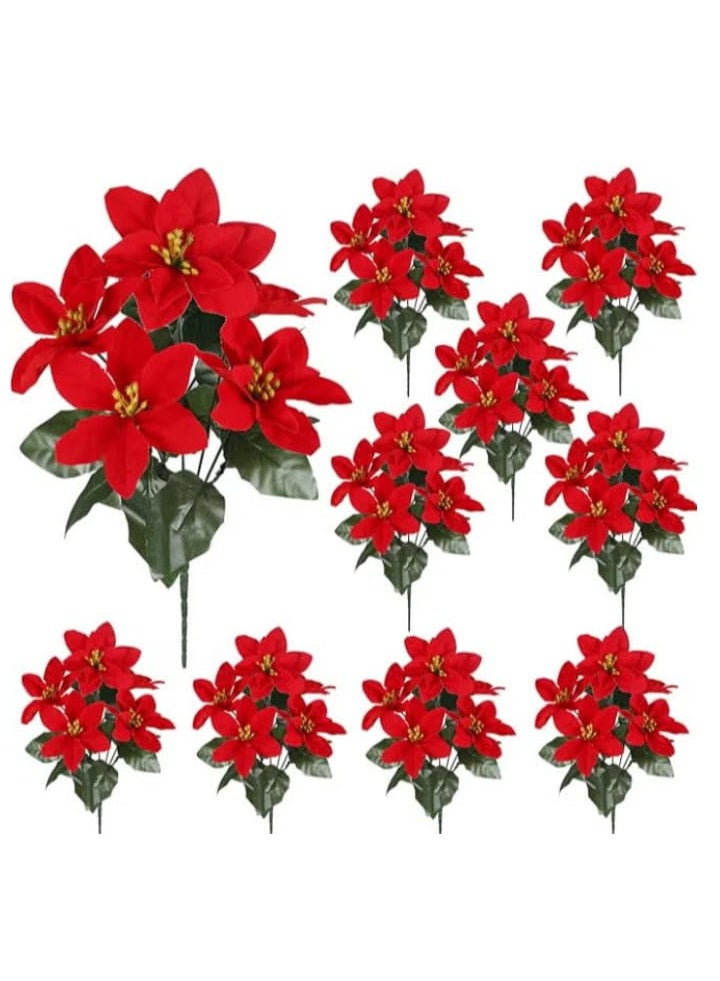 10 pieces - Christmas flowers - Image 1